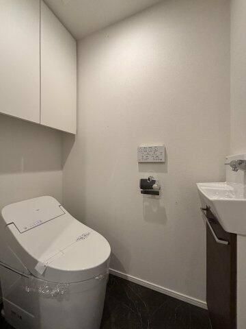 トイレ　落ち着いた色調のトイレです