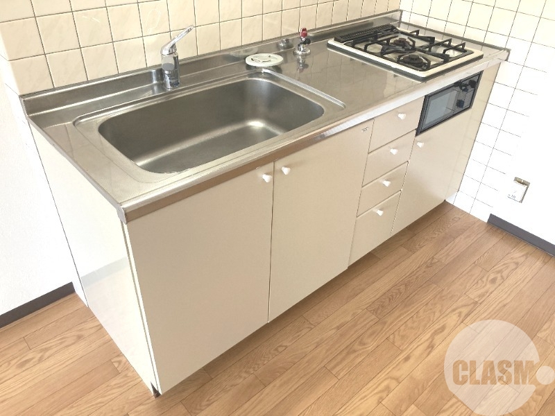 キッチン　２口コンロ＋グリル付きシステムキッチン♪