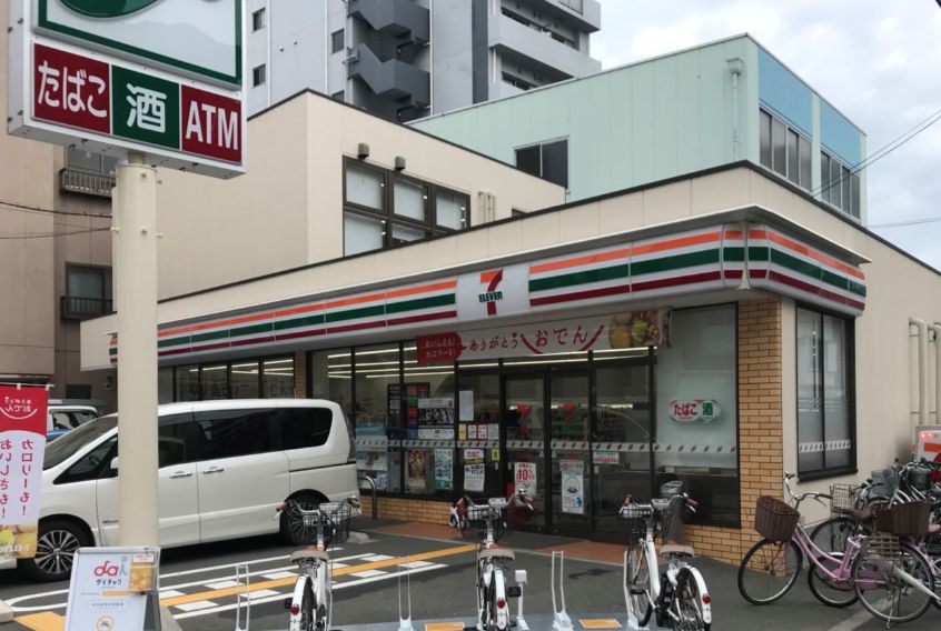 コンビニ　セブンイレブン 大阪大淀中店（コンビニ）まで90m