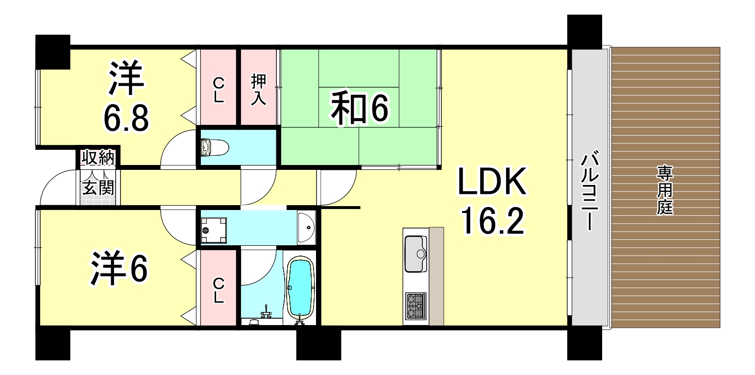 ダイアパレス塩屋の間取り写真