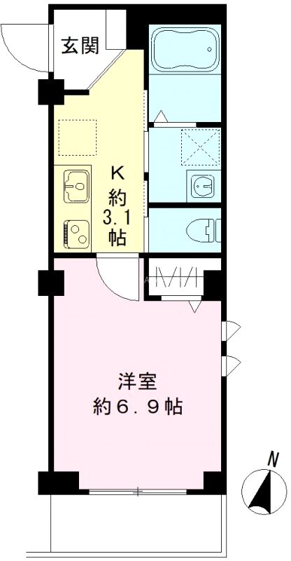 京王線 明大前駅 徒歩5分 4階建 築8年の間取り写真