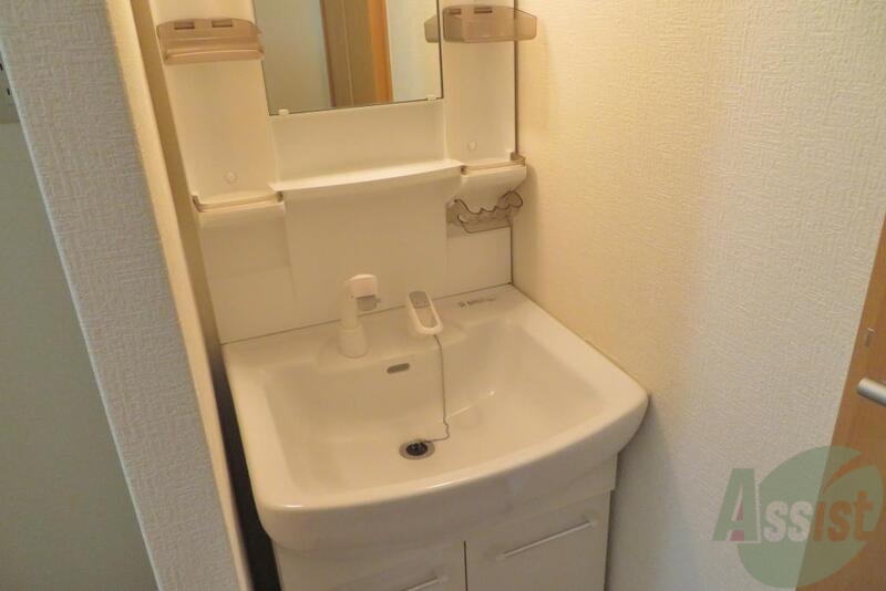 洗面設備　洗髪もできる洗面所なので浴室に行かなくてもすぐに洗えます。