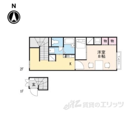 【東近江市御園町のアパートの間取り】