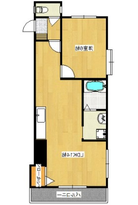 鹿児島市東郡元町のマンションの間取り