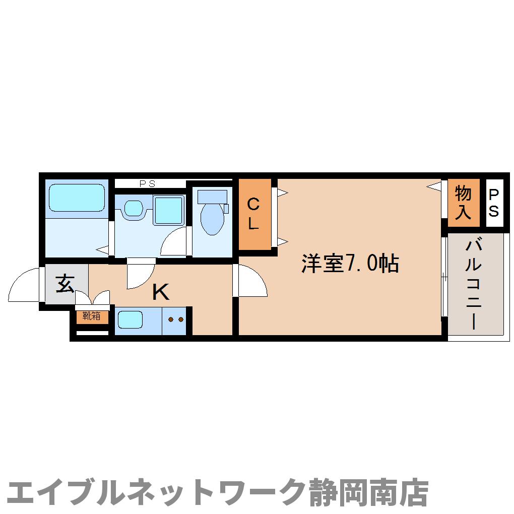 静岡市駿河区曲金のマンションの間取り