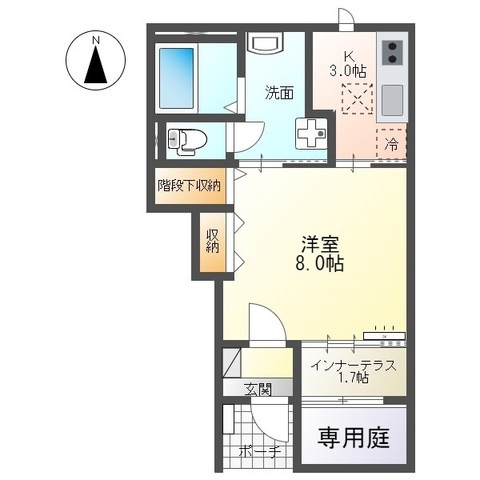 豊川市平尾町のアパートの間取り