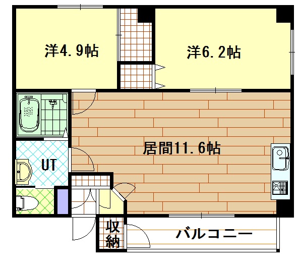 旭川市二条通のマンションの間取り