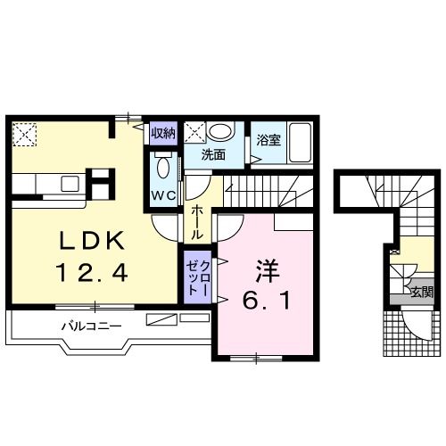 富山市千代田町のアパートの間取り