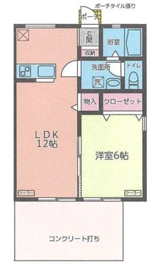 千葉市中央区旭町のアパートの間取り