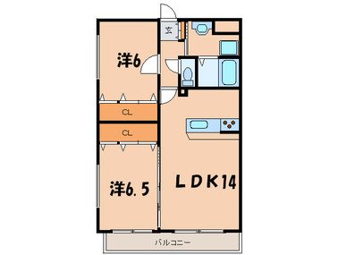 北九州市小倉南区上石田のマンションの間取り