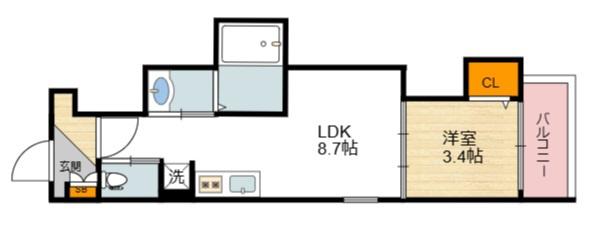 【Mv.imp大阪西加賀屋の間取り】