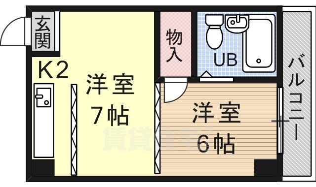 大津市におの浜のマンションの間取り