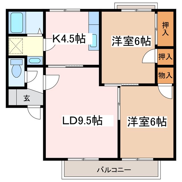 松本市大字島立のアパートの間取り