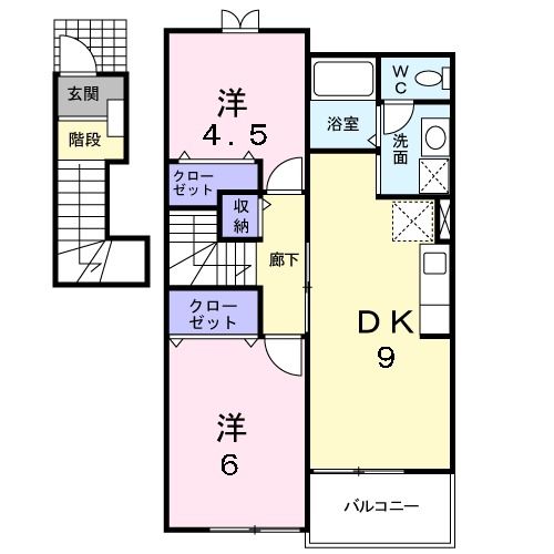 八戸市東白山台のアパートの間取り