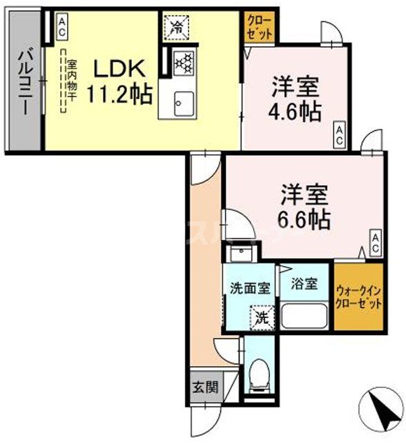 足立区扇のアパートの間取り