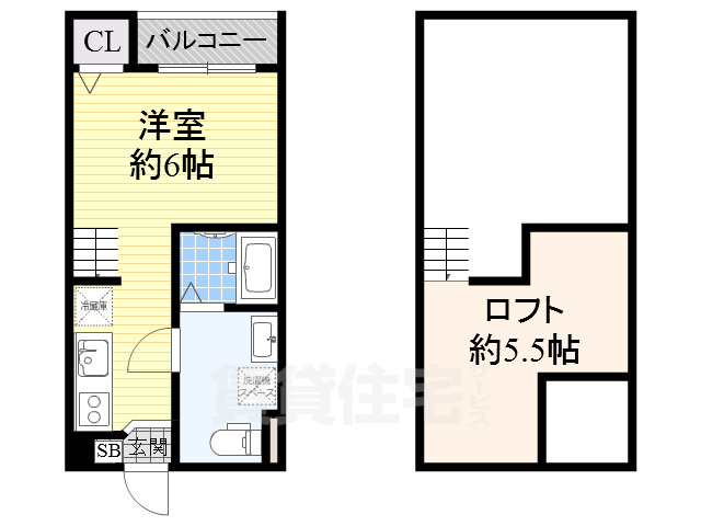 堺市堺区大仙中町のアパートの間取り