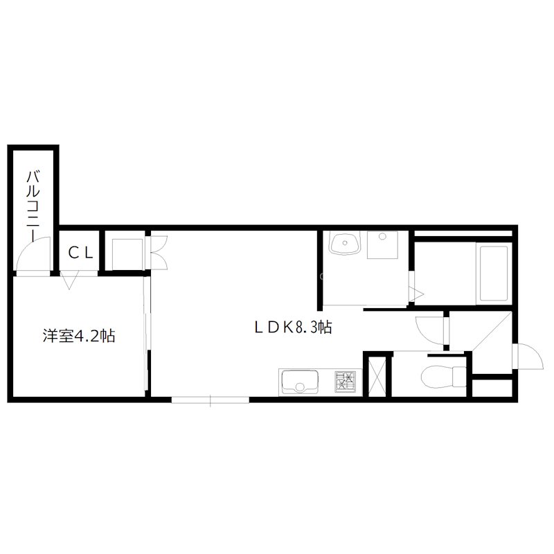 【加古川市平岡町新在家のアパートの間取り】