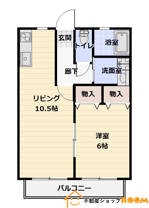 八女市新庄のアパートの間取り