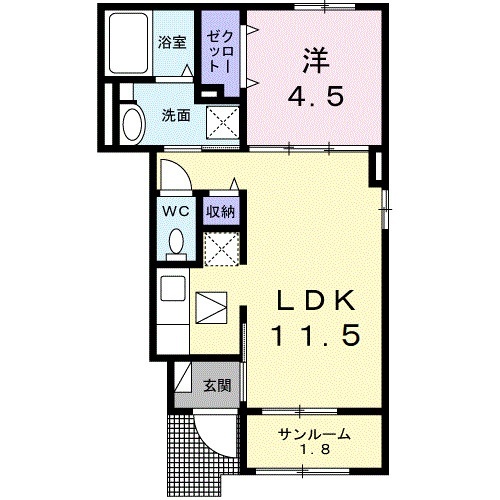 サンフラワーＡの間取り