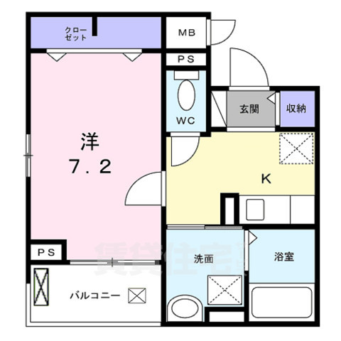 (仮)西九条島町アパートの間取り