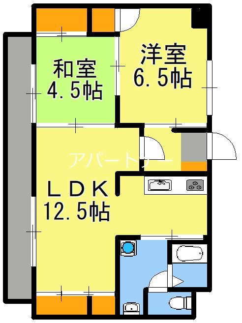 鹿児島市上之園町のマンションの間取り