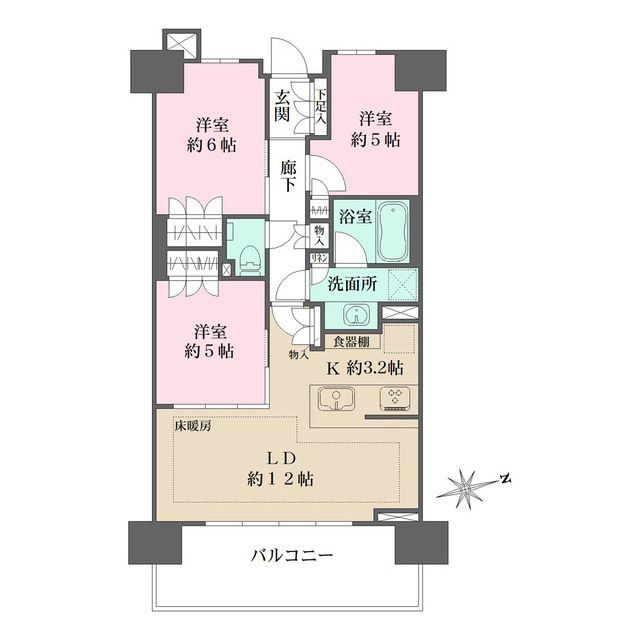 【中野区本町のマンションの間取り】