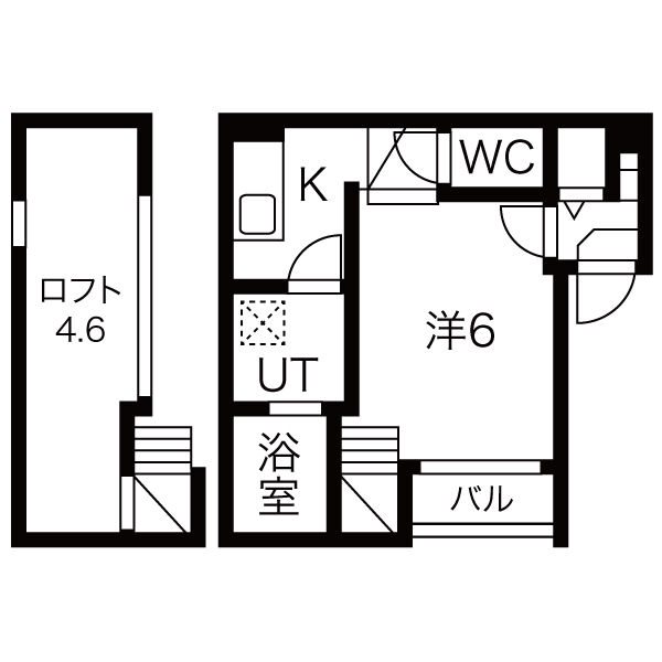 名古屋市北区東長田町のアパートの間取り