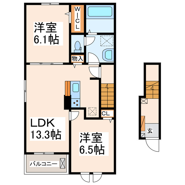 熊本市西区松尾のアパートの間取り