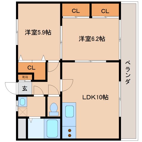 磯城郡田原本町大字八尾のマンションの間取り