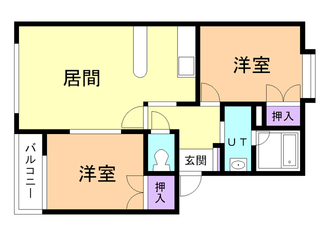 苫小牧市のぞみ町のアパートの間取り