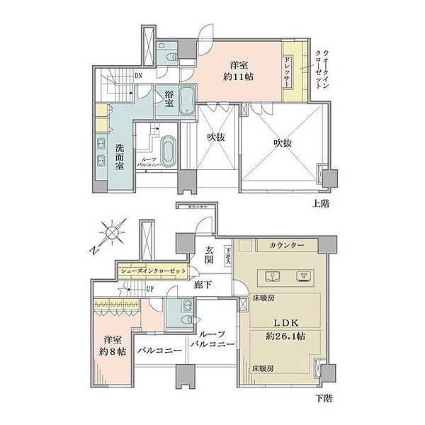 港区三田のマンションの間取り