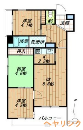 尾張旭市三郷町栄のマンションの間取り