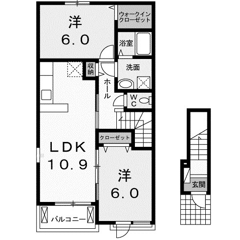 藤岡市本動堂のアパートの間取り