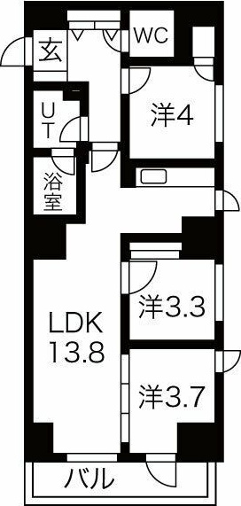 クリスタルガーデン栄町の間取り