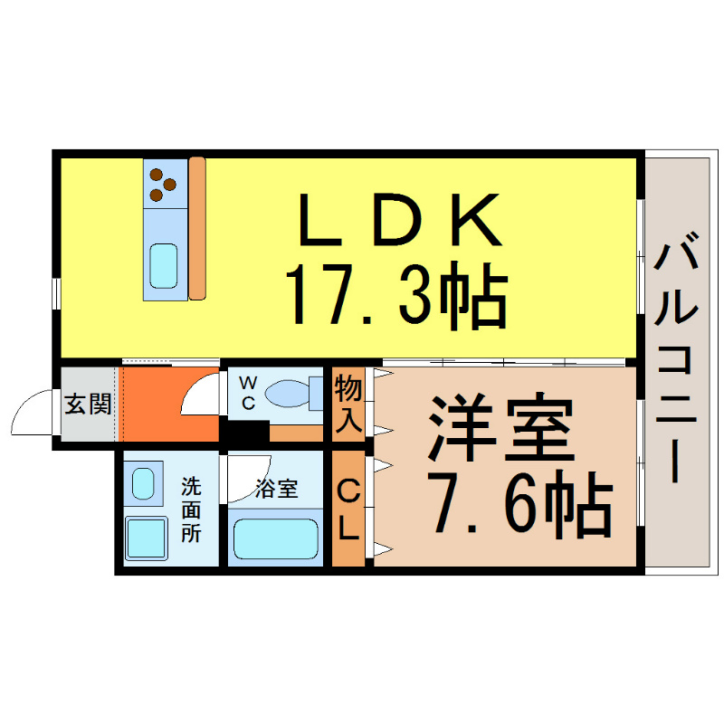 名古屋市北区敷島町のマンションの間取り