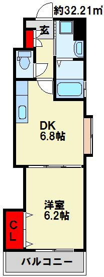 北九州市小倉北区真鶴のマンションの間取り