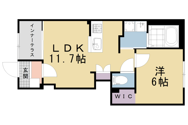 京都市北区西賀茂北川上町のアパートの間取り