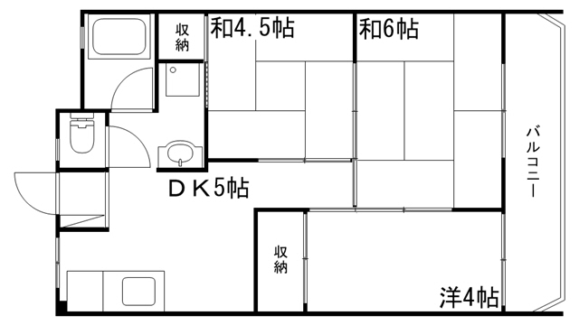 姫路市香寺町中仁野のマンションの間取り