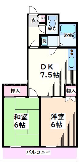 立川市曙町のマンションの間取り