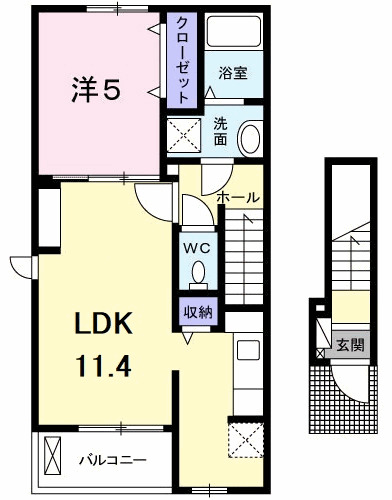 【八王子市東中野のアパートの間取り】