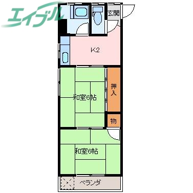 橋爪コーポの間取り