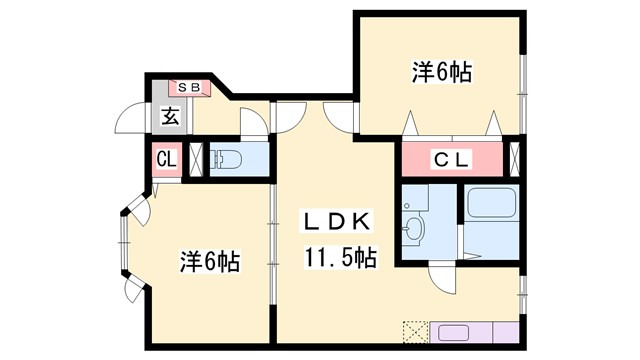 アムラインＢの間取り