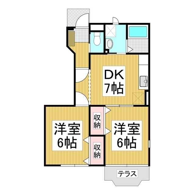 長野市大字三才のアパートの間取り