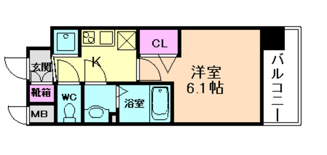 【プレサンスOSAKA三国ネオスの間取り】