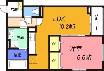 茨木市東太田のアパートの間取り