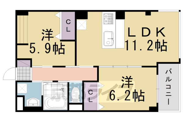 エルヴィータ大山崎の間取り