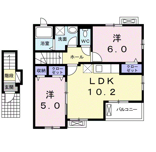 南足柄市狩野のアパートの間取り