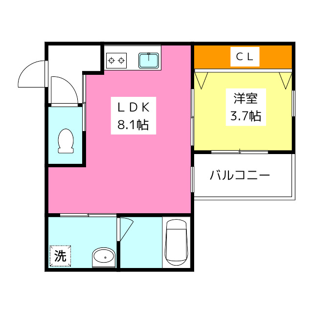 【那珂川市中原のアパートの間取り】