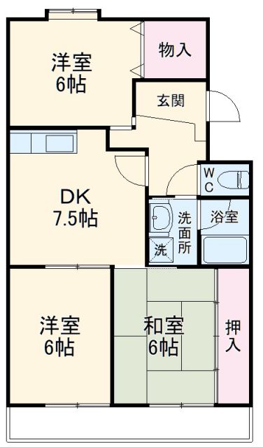 名古屋市西区五才美町のマンションの間取り