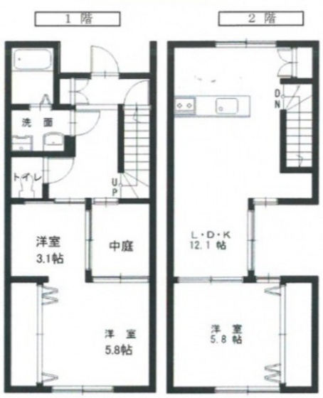 廿日市市宮内のアパートの間取り